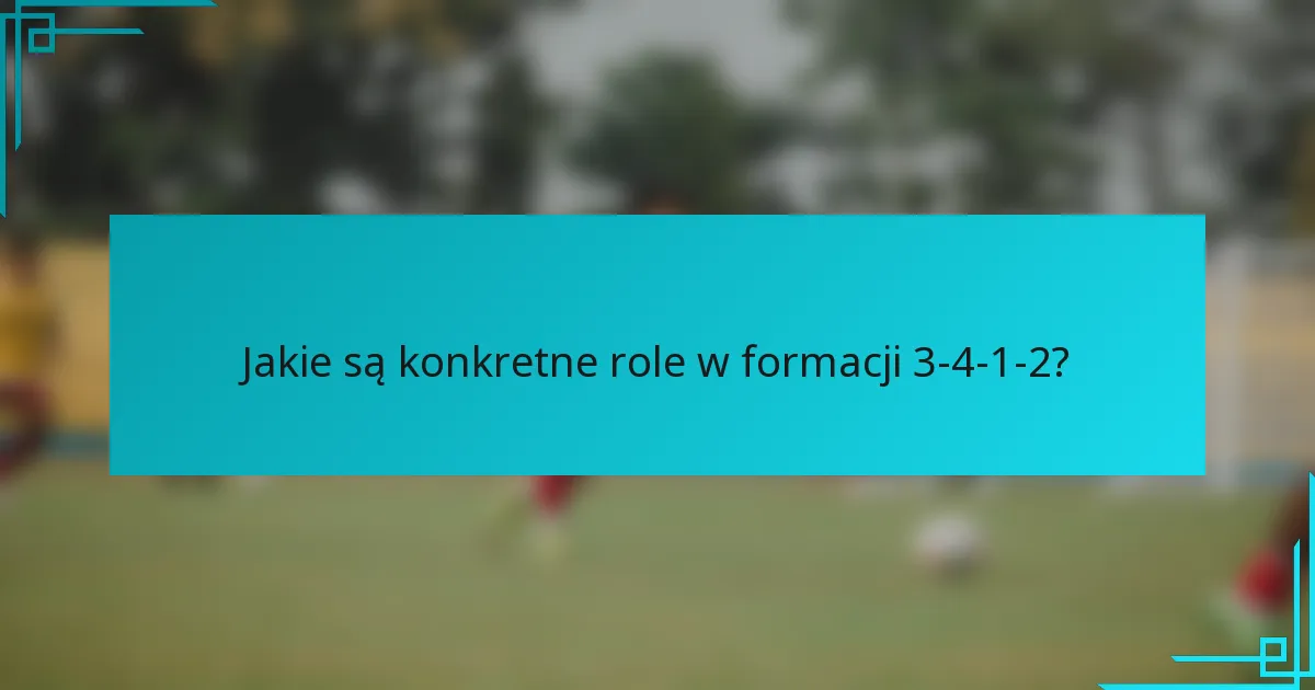 Jakie są konkretne role w formacji 3-4-1-2?