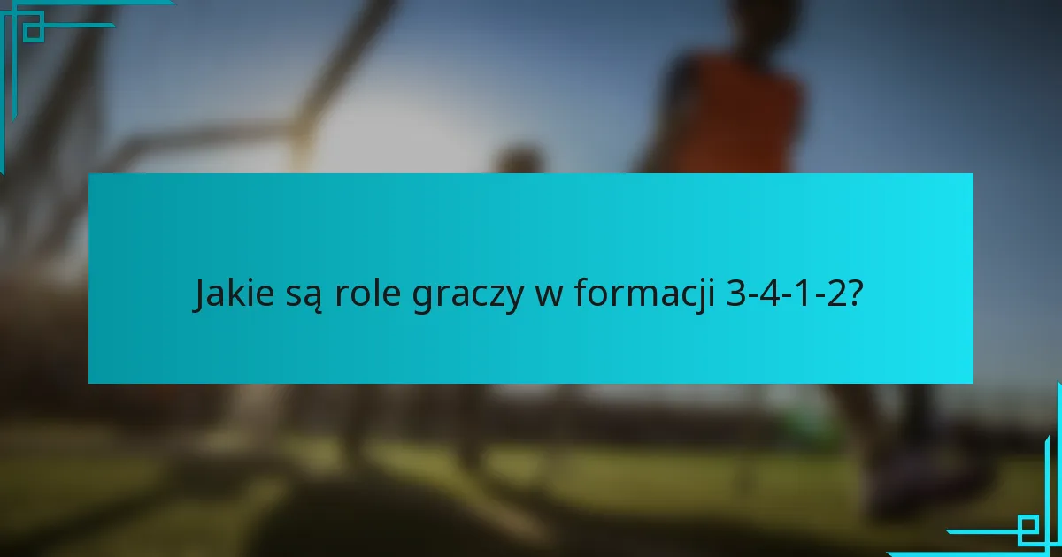 Jakie są role graczy w formacji 3-4-1-2?