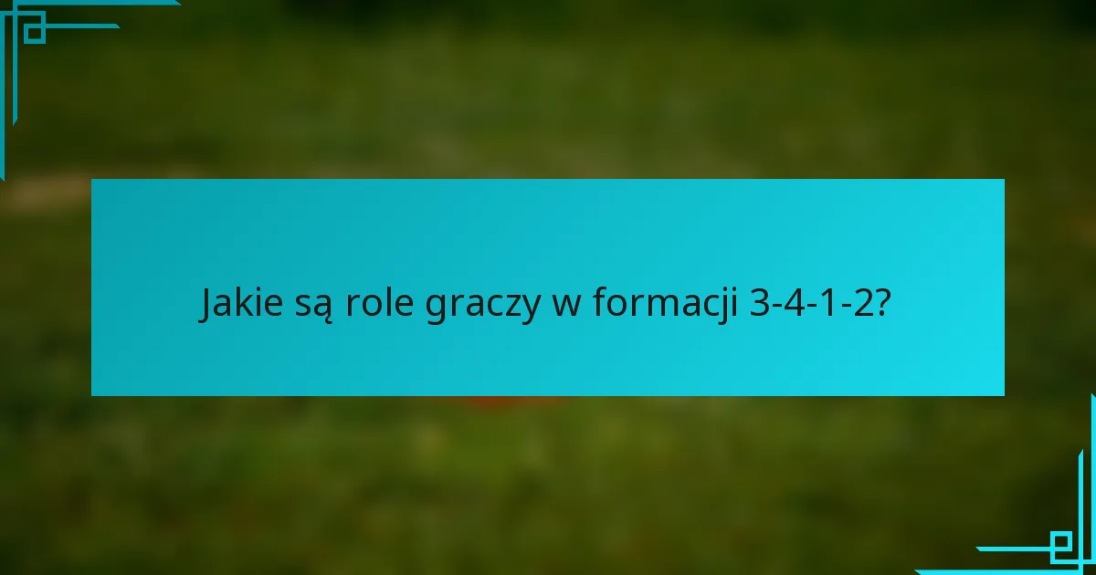 Jakie są role graczy w formacji 3-4-1-2?